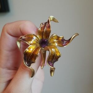 Vintage Purple Flower Pin Brooch